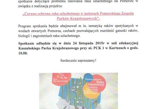 Grafika Zaproszenie na spotkanie o raku szlachetnym