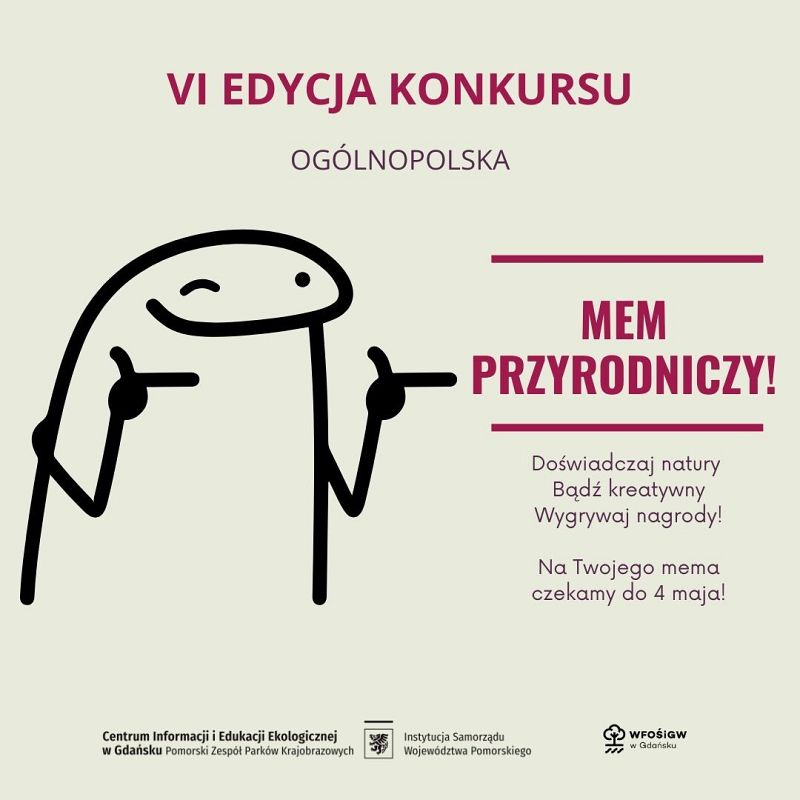 Grafika promująca konkurs "Mem przyrodniczy"