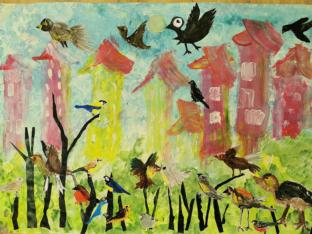 Grafika XXI edycja konkursu plastycznego „Znani i nieznani - ptasi sąsiedzi”