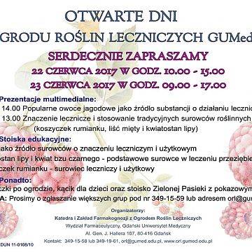 Grafika Dni Otwarte Ogrodu Roślin Leczniczych GUMed