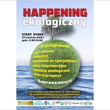 Grafika Zapraszamy na happening ekologiczny na Stary Rynek  w Słupsku