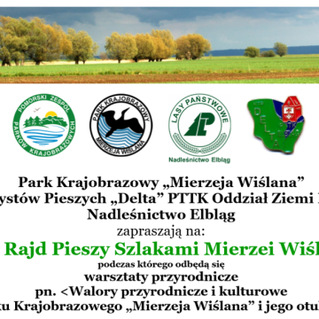 Grafika Zapraszamy na VIII Rajd Pieszy „Szlakami Mierzei Wiślanej”