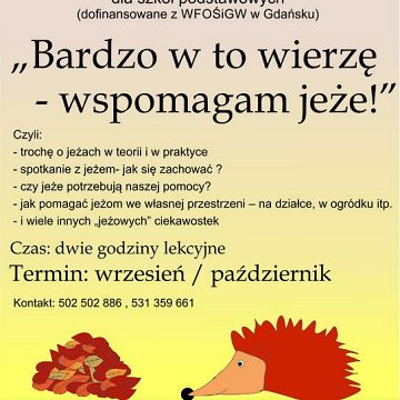 Grafika „Bardzo w to wierzę wspomagam jeże!”