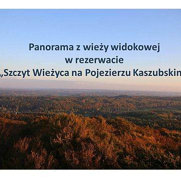 Panorama z wieży widokowej w rezerwacie „Szczyt Wieżyca na Pojezierzu Kaszubskim” Grafika Panorama z wieży widokowej w rezerwacie „Szczyt Wieżyca na Pojezierzu Kaszubskim”