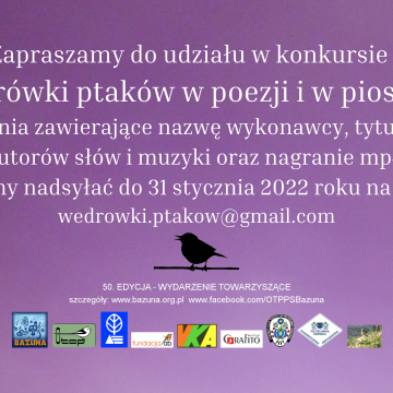 Wędrówki ptaków w poezji i piosence – zaproszenie do konkursu Grafika Wędrówki ptaków w poezji i piosence – zaproszenie do konkursu