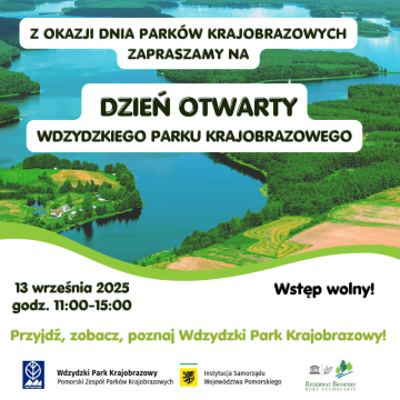 Grafika Zapraszamy na Dzień otwarty Wdzydzkiego Parku Krajobrazowego!