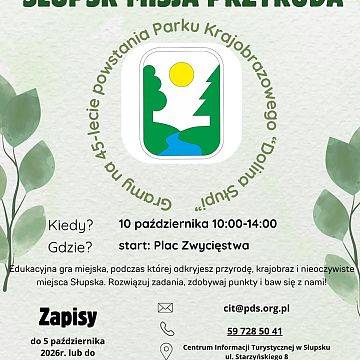 Gra terenowa „SŁUPSK – MISJA PRZYRODA”. Grafika Gra terenowa „SŁUPSK – MISJA PRZYRODA”.