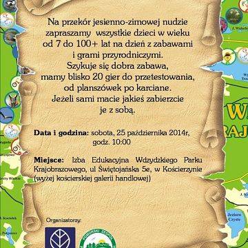 Grafika Dzień z grami i zabawami przyrodniczymi - zaproszenie