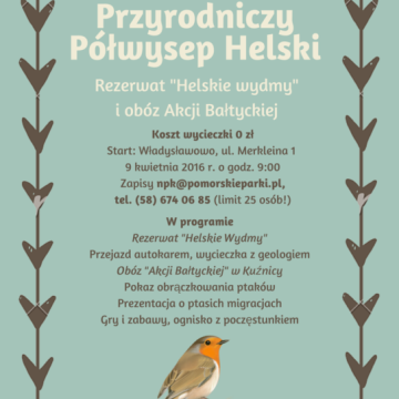 Grafika Zapisy na wycieczkę "Przyrodniczy Półwysep Helski" - Nadmorski Klub Przyrodnika
