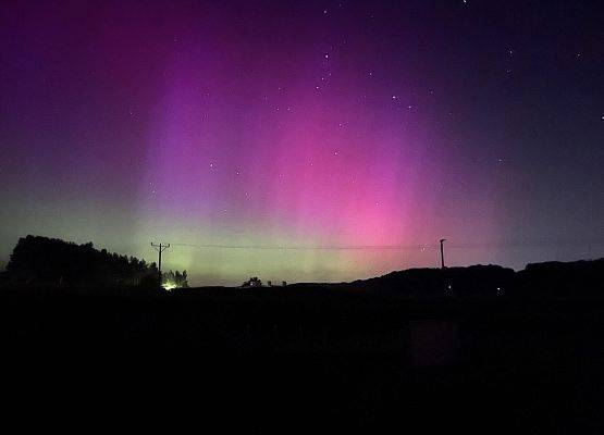 Zorza polarna w Staniszewie. Widoczna 12 sierpnia, w apogeum Perseidów. Fot Dominika Dudzic