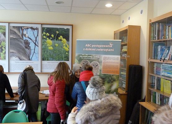 Grafika ABC postępowania z dzikimi zwierzętami - wystawa w siedzibie Kaszubskiego Parku Krajobrazowego