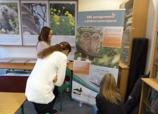 Grafika ABC postępowania z dzikimi zwierzętami - wystawa w siedzibie Kaszubskiego Parku Krajobrazowego