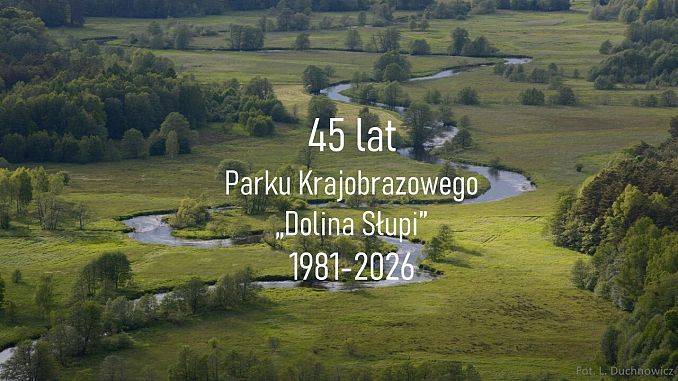 45 lat PK "Dolina Słupi", spotkajmy się na parkowych szlakach Grafika 45 lat PK "Dolina Słupi", spotkajmy się na parkowych szlakach